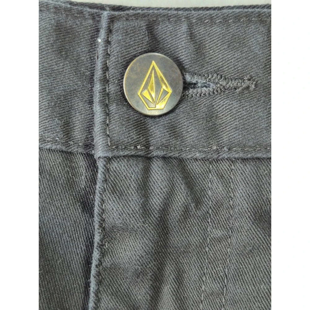 Volcom Vmonty Chino Shorts Mens 36 Black Stretch Skate Casual A0931350